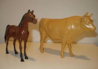 Vintage Hartland Cow And Horse