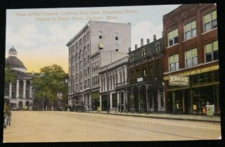 1910 Jackson Mississippi Ms President Street City View Vintage Postcard