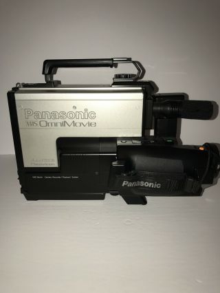 Vintage Panasonic Omnimovie VHS PV - 200D Camcorder w/case,  accessories And Bag. 4