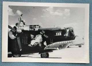 Wwii Nose Art Photo B - 24 Liberator " The Big Sleep "