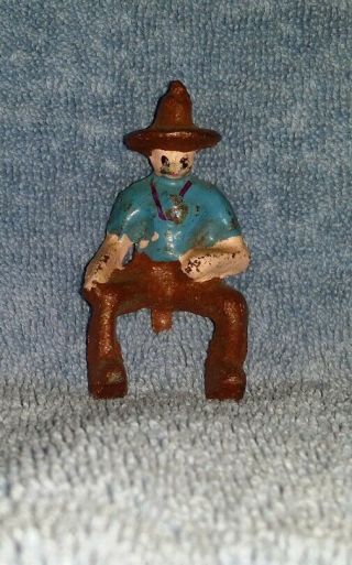 Vintage Cast Iron Toy Farmer For Tractor Or Wagon