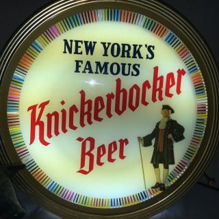 Awesome 1940s Vintage Knickerbocker Beer Lighted Hanging Advertising Spinner 10