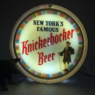 Awesome 1940s Vintage Knickerbocker Beer Lighted Hanging Advertising Spinner 3