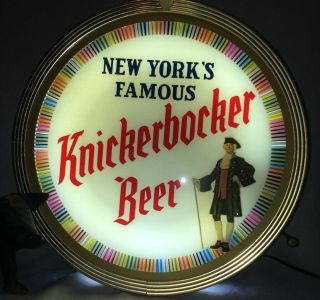 Awesome 1940s Vintage Knickerbocker Beer Lighted Hanging Advertising Spinner 6