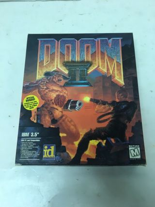 Vintage Doom 2 Pc Big Box Complete Game 3.  5 " Floppy Disks 1 - 5 1994 Look