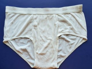 Vintage Hanes Mens Briefs,  Fly Front Red Tracer Fly Front 38