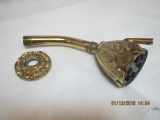 Phylrich Vintage Brass Shower Head And Back Ring,  Tulip Looking