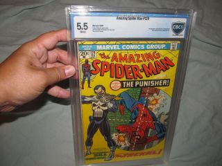 Spiderman 129 Punisher First Appearance Cbcs 5.  5 Cgc Vintage Comic White