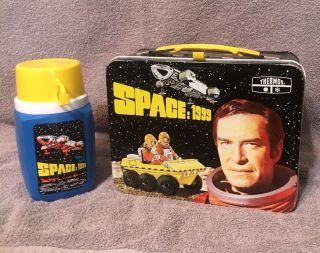 Vintage 1975 King - Seely Space :1999 Metal Lunch Box With Thermos.