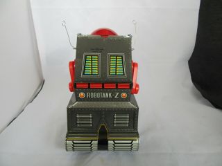 Vintage Rare 1960 ' s Robotank Z Nomura Japan Tin Litho Robot Toy w/ Orig.  Box 11