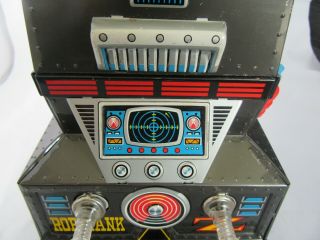 Vintage Rare 1960 ' s Robotank Z Nomura Japan Tin Litho Robot Toy w/ Orig.  Box 4