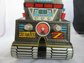 Vintage Rare 1960 ' s Robotank Z Nomura Japan Tin Litho Robot Toy w/ Orig.  Box 5