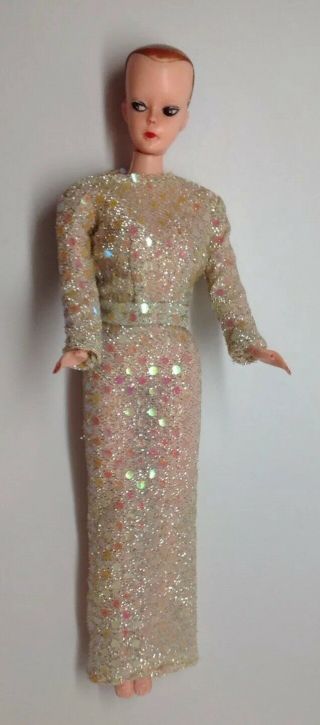 Vtg Barbie Clone Doll ? Bild Lilli Or Babs W Strung Arms & Vintage Dress