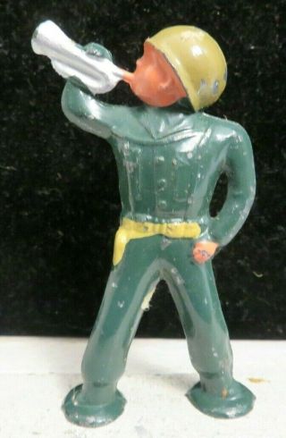 Vintage Barclay Lead Toy Pod Foot Soldier Bugler In Green B - 236 Paint