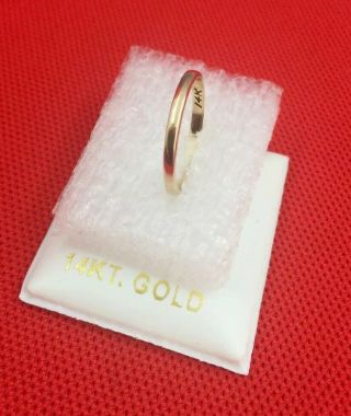 Vtg.  Wedding Band 14k Solid Yellow Gold Ring Plain Dome Ladies 2mm