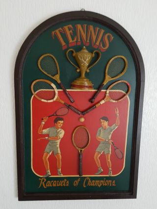 Tennis Fans - Vintage 3d Wood Tennis Sign / Display