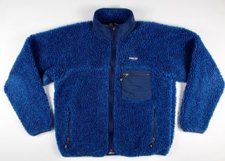 Vintage Patagonia Retro X Deep Pile Thick Fleece Cardigan Medium Blue