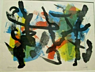 Rare1967 John Von Wicht Pencil Signed Abstract Expressionist Lithograph