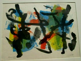 Rare1967 John Von Wicht Pencil Signed Abstract Expressionist Lithograph 2
