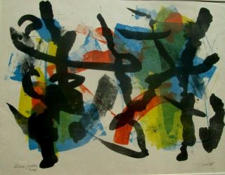 Rare1967 John Von Wicht Pencil Signed Abstract Expressionist Lithograph 4