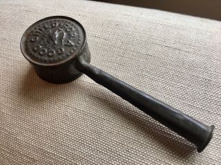 Unique Antique Tin Abc Alphabet Baby Whistle/rattle " For A Good Child "