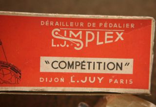Vintage NOS NIB Simplex LJ Competition front mech / derailleur / schaltwerk 6