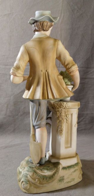 Vintage Andrea by SADEK Porcelain Large Figurine Pastoral Boy Dog Shovel 7127 4