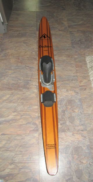 Vtg 66 " Northland Chuck Stearns Shark Grooved Tunnel Concave Water Ski Wood