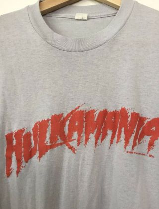 Wwf Gray Hulk Hogan Hulkamania Shirt 1986 Vintage Rare Vtg Wwe Wcw Nwa