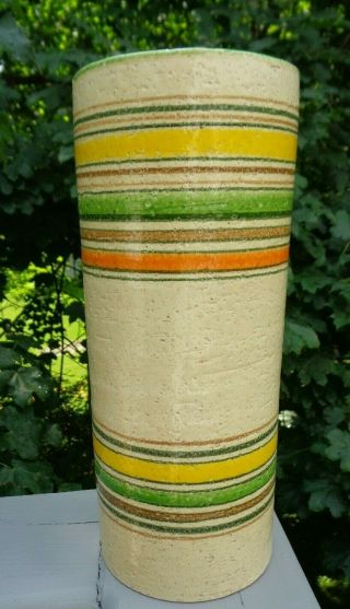 Vintage Aldo Londi For Bitossi Rosenthal Netter 257/2 Banded Pottery Vase Italy
