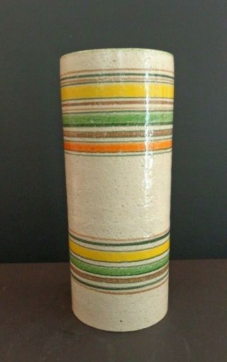 Vintage Aldo Londi for Bitossi Rosenthal Netter 257/2 Banded Pottery Vase Italy 3