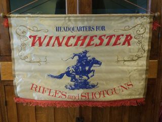 Vintage Winchester Rifles And Shotguns Advertising Store Banner