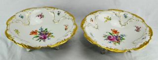 Antique Von Schierholz Large Footed Fruit Bowls With Flow (bi Cm/181024)