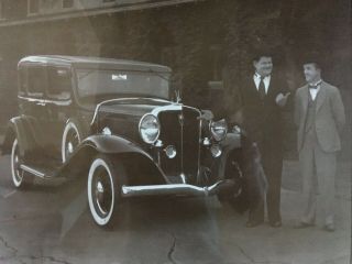 Laurel and Hardy 1931 Vintage b/w Studebaker PHOTO Hal Roach Studios Culver City 4