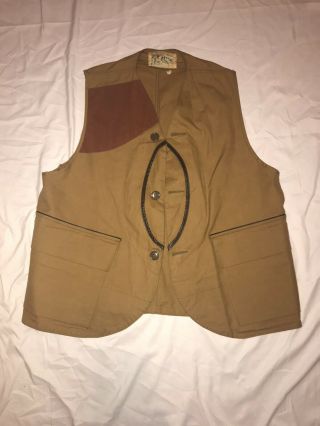 Vintage Hunting Vest Utica Ny Leather Lining With Quilted Pattern Shoulder 1940s