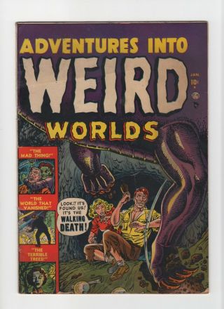 Adventures Into Weird Worlds 1 Vintage Marvel Atlas Comic Pre - Hero Gold 10c