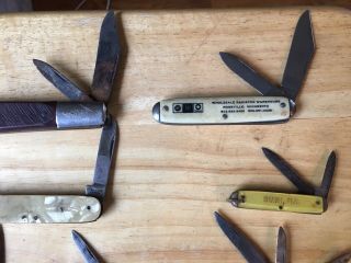 OLD VINTAGE 19 POCKET KNIVES ADVERTISING BOY SCOUT FISHING HUNTING CAMPING 4