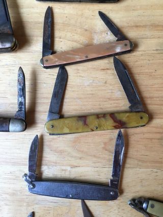OLD VINTAGE 19 POCKET KNIVES ADVERTISING BOY SCOUT FISHING HUNTING CAMPING 7