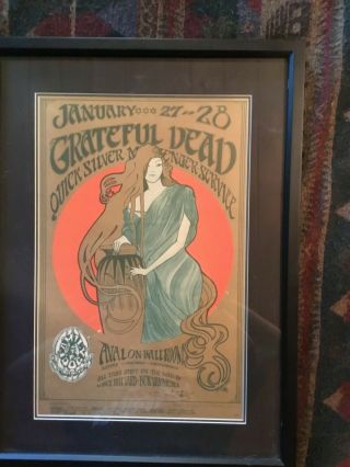 Rare,  Grateful Dead Signed Family Dog 45 Poster.  Beautifully Framed And Matted