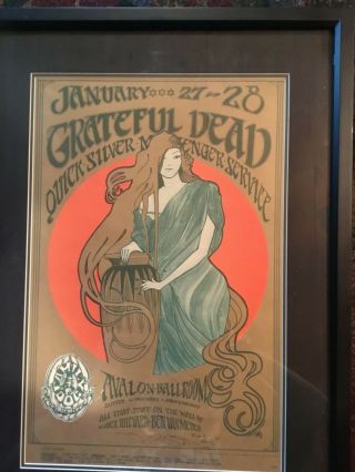 Rare,  Grateful Dead Signed Family Dog 45 Poster.  Beautifully framed and matted 4