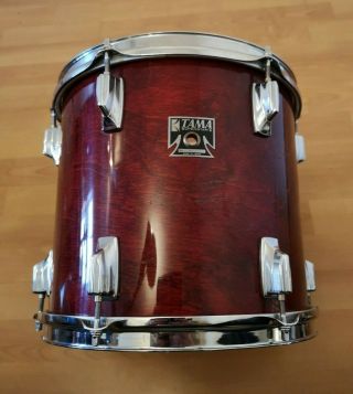 Vintage Tama Superstar 12 " X 11 " Mounted Tom In Cherry Wine Lacquer Finish 1980s