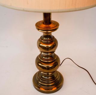 Vintage Stiffel Brass Lamp with Silk Shade VGC 4