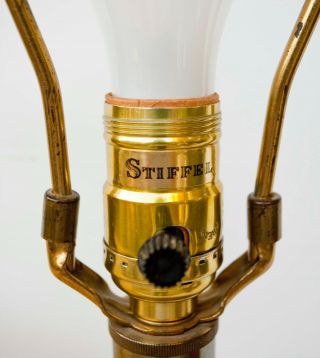 Vintage Stiffel Brass Lamp with Silk Shade VGC 7