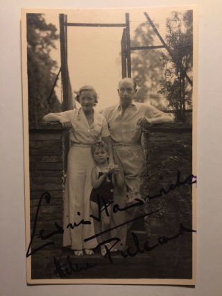 Cedric Hardwicke Rare Early Vintage Autographed Photo Hunchback & Wife