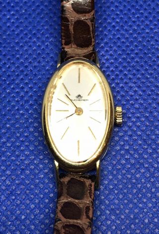 Bucherer 18k Yellow Gold Ladies 17 Jewel Swiss Made Mechanical Wristwatch B362