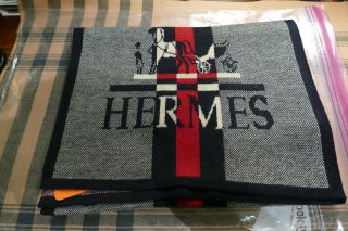 Vintage Hermes - Paris Mens Wool Scarf