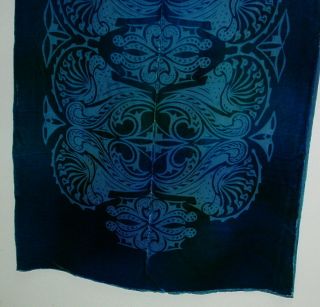 Charles & Patricia Lester Silk Rayon Scarf Couture Hand Crafted Wales Iridescent 6