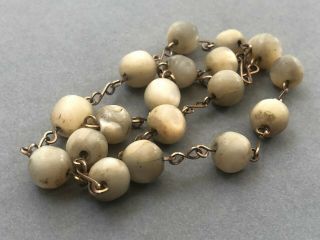 Antique Mother of Pearl Necklace,  Old Rustic Raw Natural Beads,  Vintage 2