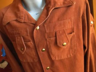 Medium True Vtg 70s Western Groovy Hippy Brown Jacket Suit 33x31 Bootcut Jeans