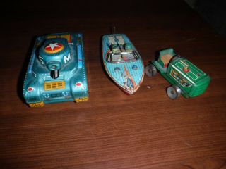 VINTAGE 1950 ' S TIN FRICTION TOYS MADE IN JAPAN DAIYA MODERN TOYS OLD L@@K 2